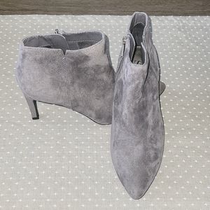 Gray Suede-like Booties